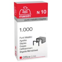 SPAJALICE STROJNE BR. 8/4 paket od: 1000 MAESTRI• Opis: SPAJALICE STROJNE• Spajalice / dimenzija / količina / • Opis: br. 8/4 / 8x4,4 mm / set od 1000 komada• EAN: 8005231023028
