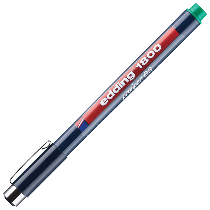 Flomaster za tehničko crtanje profipen 0,3mm edding 1800 zeleni (598)