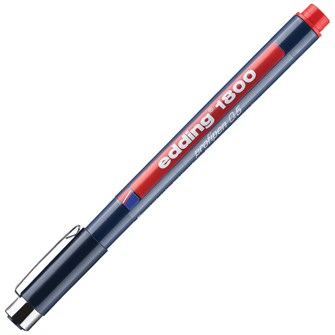 Flomaster za tehničko crtanje profipen 0,5mm edding 1800 crveni (603)