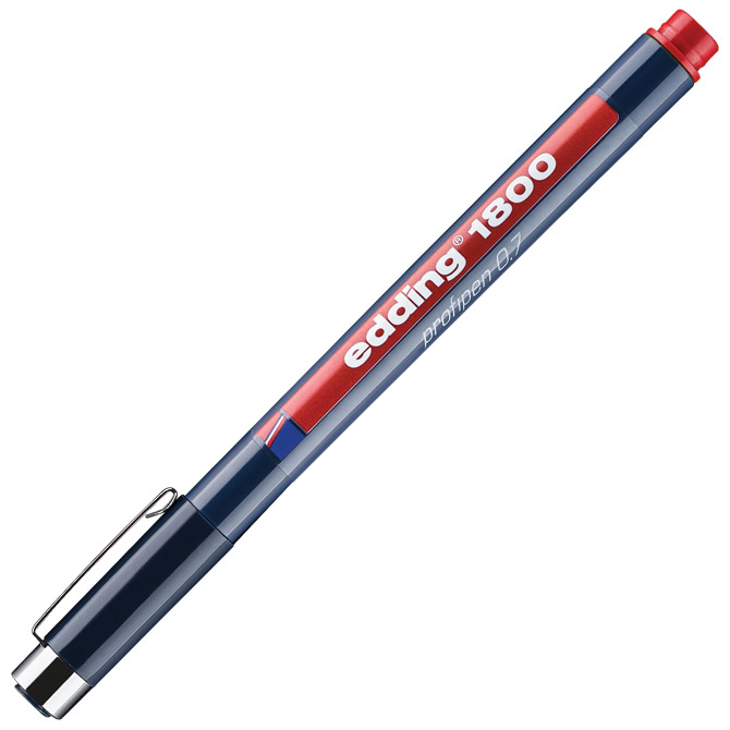 Flomaster za tehničko crtanje profipen 0,7mm edding 1800 crveni (607)