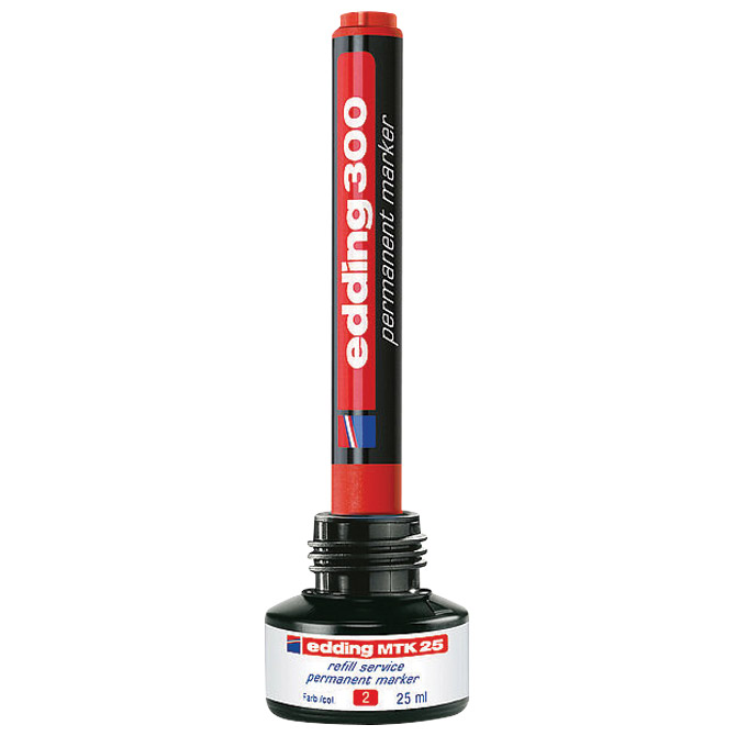 Marker permanentni 1,5-3mm okrugli vrh edding 300 crveni (649)