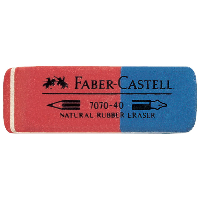 Gumica kaučuk tinta/grafit 7070-40 faber castell 187040 crvena-PLava-komad (1180)