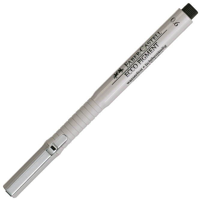 Flomaster za tehničko crtanje 0,6mm ecco pigment faber castell 166699 crni (1259)