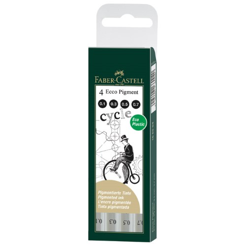 Flomaster za tehničko crtanje pk4 ecco pigment faber castell 166004 crni blister (1262)