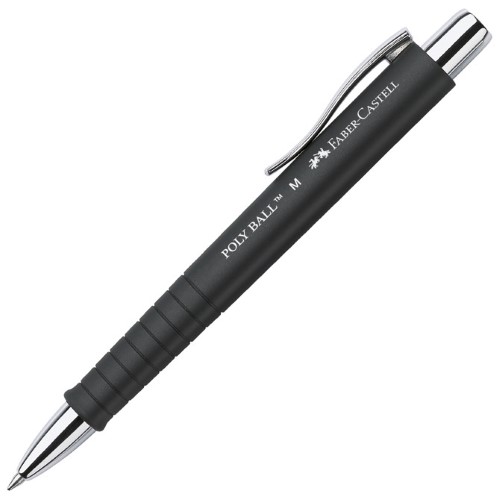 Olovka kemijska gumirana poly ball m faber castell 241199 crna (1356)