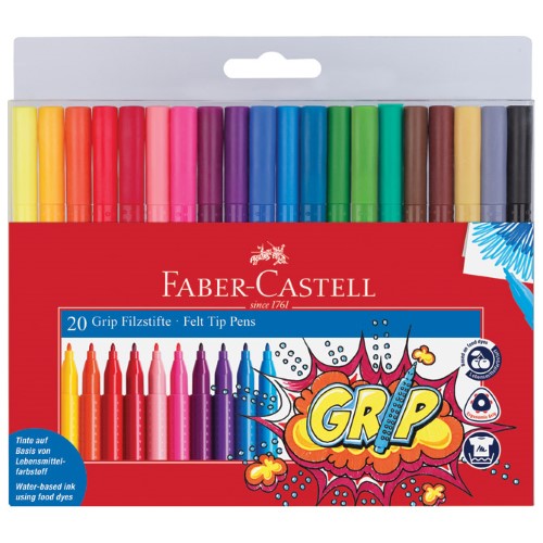 Flomaster školski 20boja grip faber castell 155320 blister (1452)