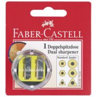 Šiljilo pvc s pvc kutijom 2rupe okruglo faber castell 185498 blister (1483)