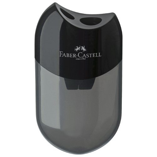Šiljilo pvc s pvc kutijom 2rupe faber castell 183500 crno (1663)
