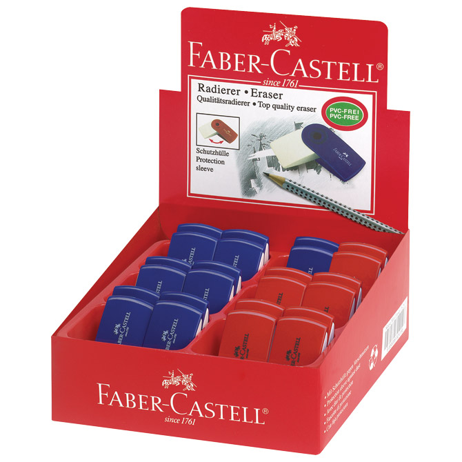Gumica plastična sleeve mini faber castell 182411 bijelo/sortirano (2159)