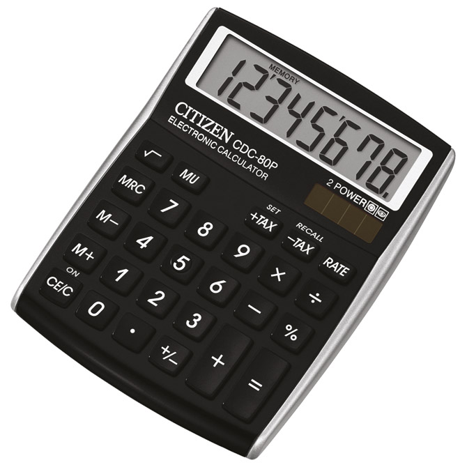 Kalkulator komercijalni 8mjesta Citizen CDC-80 crni blister (2337)