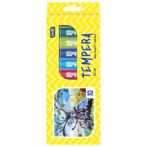 Boja tempera 7,5ml aluminijska tuba 10boja/karton educa blister (3469)