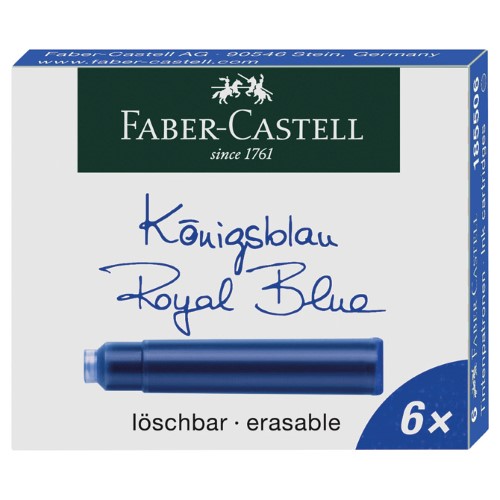 Tinta za nalivpero patrone pk6 faber castell 185506 plava (3531)