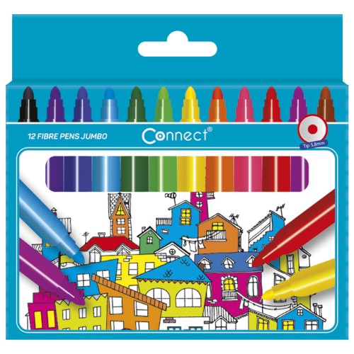Flomaster školski 12boja jumbo connect blister (3737)