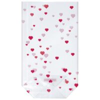 Vrećice ukrasne celofan 11,5x19 cm sa srcima pk10 heyda 20-30892 40 prozirne (3868)