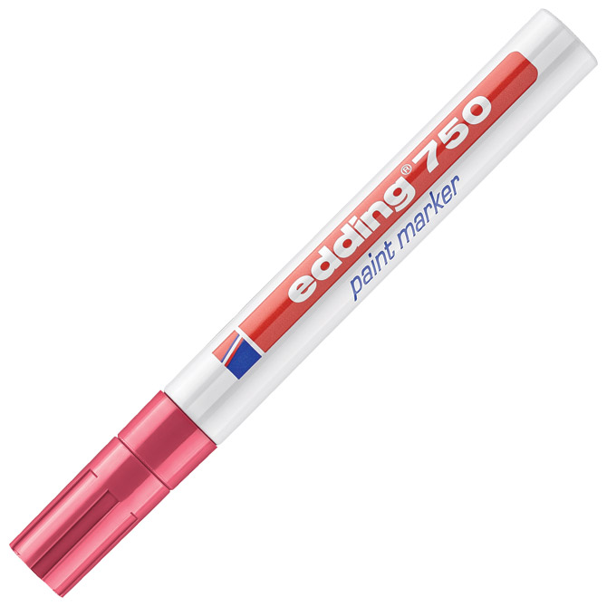 Marker permanentni lakirajući 2-4mm edding 750 crveni (3982)