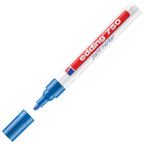 Marker permanentni lakirajući 2-4mm edding 750 plavi (3983)
