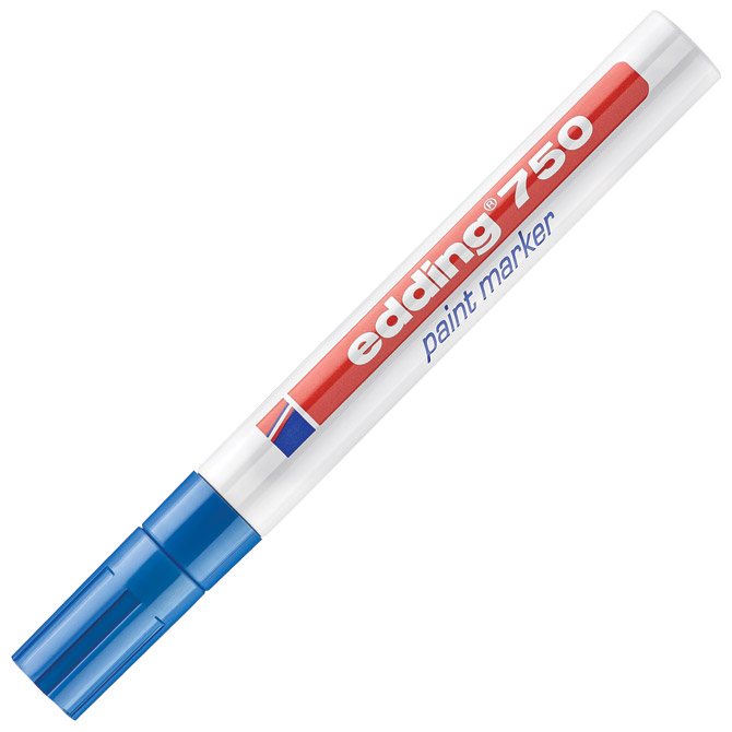 Marker permanentni lakirajući 2-4mm edding 750 plavi (3983)