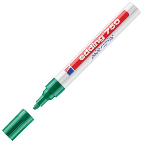 Marker permanentni lakirajući 2-4mm edding 750 zeleni (3984)