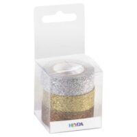 Traka deco ljepljiva 15mmx3m glitter pk3 heyda 20-35843 74 sortirano blister (4103)