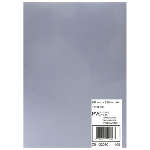 Korice za spiralni uvez 200my pvc a4 pk100 gbc ce012080e prozirne