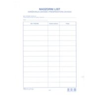 Obrazac l-69a nadzorni list u bloku (4389)