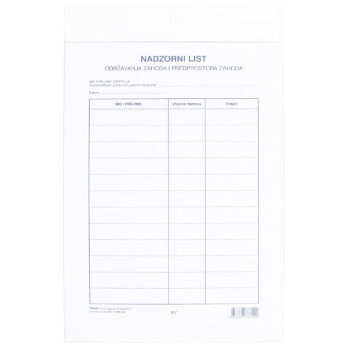 Ploča plexi - za nadzorni list (4674)