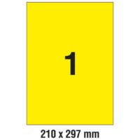 ETIKETE LK 210x297mm pk20L ZWECKFORM L6006-20 NEON ŽUTE (4843)
