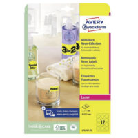 ETIKETE LK FI-63.5mm pk25L ZWECKFORM L7670Y-25 NEON ŽUTE (5032)