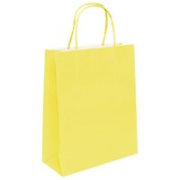 Vrećice ukrasne natron 32x41x12 cm pletena ručka pk50 duga žute (5135)