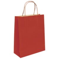 Vrećice ukrasne natron 32x41x12 cm pletena ručka pk50 duga crvene (5273)