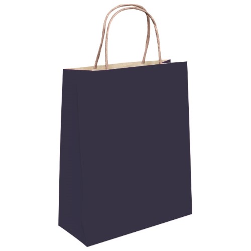 Vrećice ukrasne natron 22x31x10 cm pletena ručka pk50 duga tamnoplave (5297)