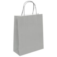 Vrećice ukrasne natron 22x31x10 cm pletena ručka pk50 duga srebrne (5302)