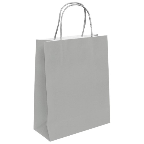 Vrećice ukrasne natron 22x31x10 cm pletena ručka pk50 duga srebrne (5302)