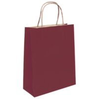 Vrećice ukrasne natron 26x35x12 cm pletena ručka pk50 duga tamnocrvena (5307)