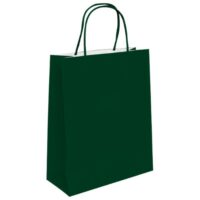 Vrećice ukrasne natron 26x35x12 cm pletena ručka pk50 duga tamnozelene (5308)