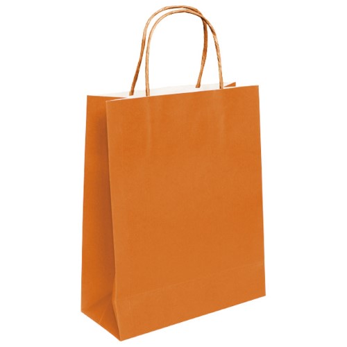 Vrećice ukrasne natron 26x35x12 cm pletena ručka pk50 duga narančaste (5314)