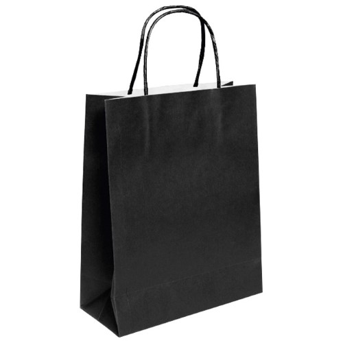 Vrećice ukrasne natron 45x48x17 cm pletena ručka pk50 duga crne (5326)