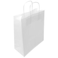 Vrećice ukrasne natron 35x36x14 cm pletena ručka pk50 duga bijele (5331)