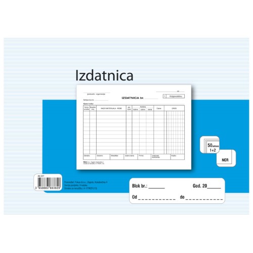 Obrazac a-17/ncr izdatnica A5 1+2 (6496)