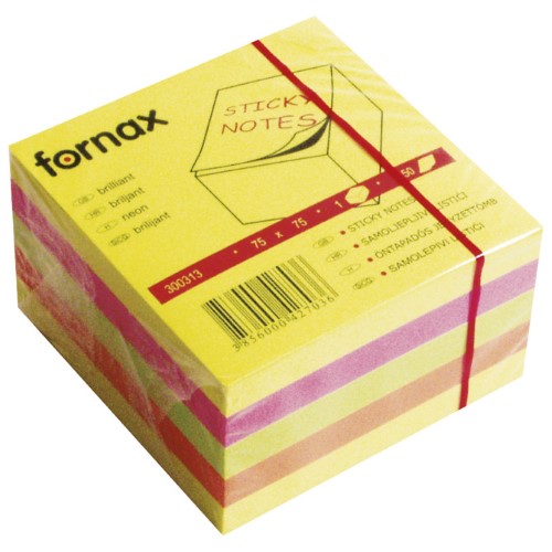 Blok samoljepljiv kocka 75x75mm 450l fornax neon boje (6812) best-buy