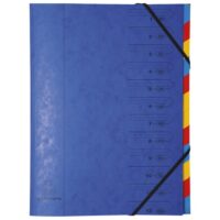 Mapa za odlaganje spisa 12 pregrada s gumicom karton exacompta 54122e plava (6882)