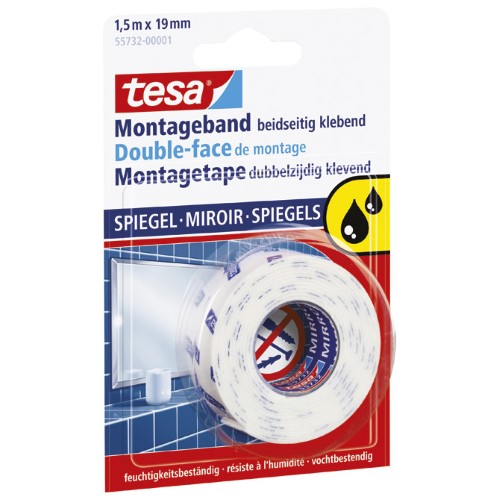 Traka ljepljiva obostrana 19mm/1,5m spužvasta mirror tesa 55732-3 blister (7158)