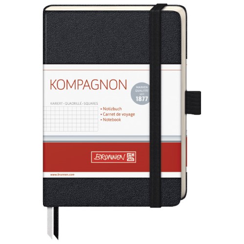 Notes A6 karo 96l šamoa 80g s gumicom kompagnon brunnen 10-55218-05 crni (7264)
