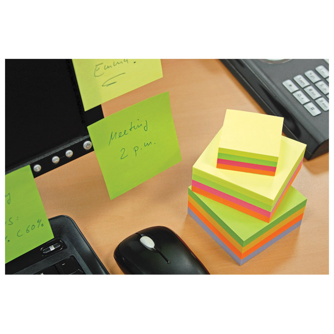 Blok samoljepljiv kocka 50x50mm 240l global notes 5658-39 neon sortirano (7487)