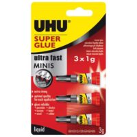 Ljepilo trenutačno 1g pk3 super glue minis(cianoakrilat) uhu 45415 blister (7517)