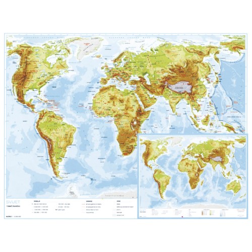 Karta svijeta 56x49cm plastificirana obostrana trsat (7791)