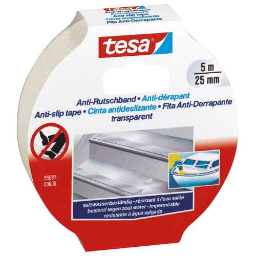 Traka ljepljiva antiklizna 25mm/5m tesa 55587 bijela blister (8029)