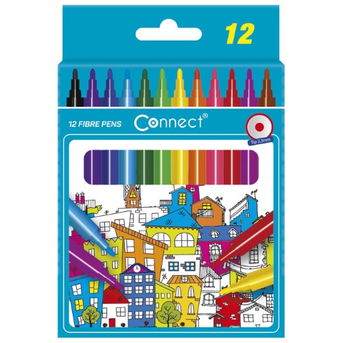 Flomaster školski 12boja connect blister (8957)