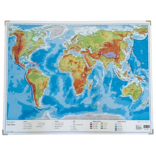 Mapa stolna svijeta obostrana 64x49cm plastificirana trsat (9451)