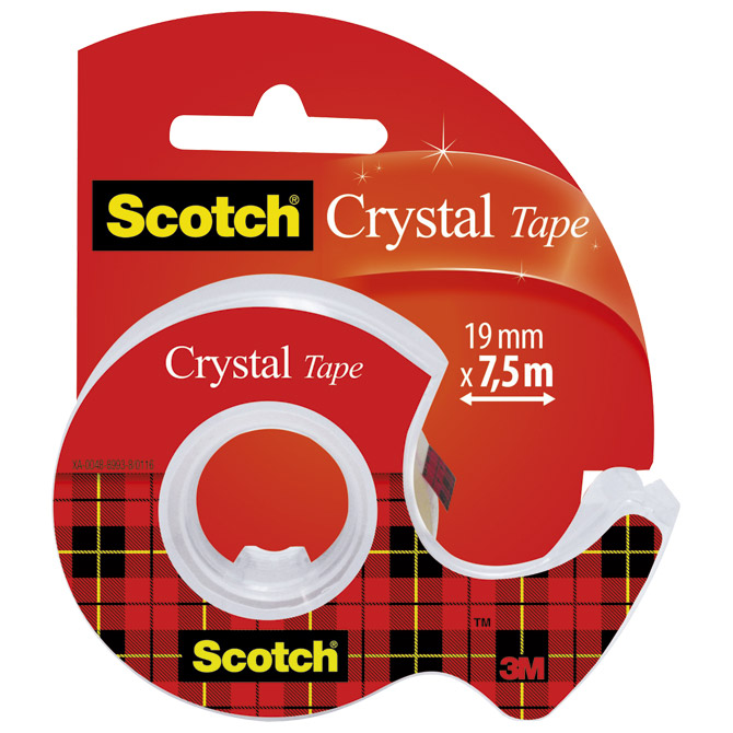 Traka ljepljiva nevidljiva 19mm/ 7,5m scotch crystal 3m,blister selotejp (9627)